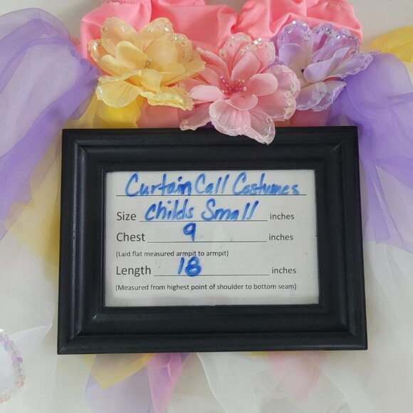 Curtain Call Costumes CSM Childs Small Leotard Dance Tulle Butterfly Wings Pink - Picture 5 of 16